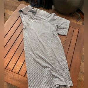 Callaway blueish Gray Striped Men's Polo Shirt